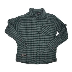 The Vermont Flannel Co Green Checkered Plaid Mens Large 100% Cotton Traditional